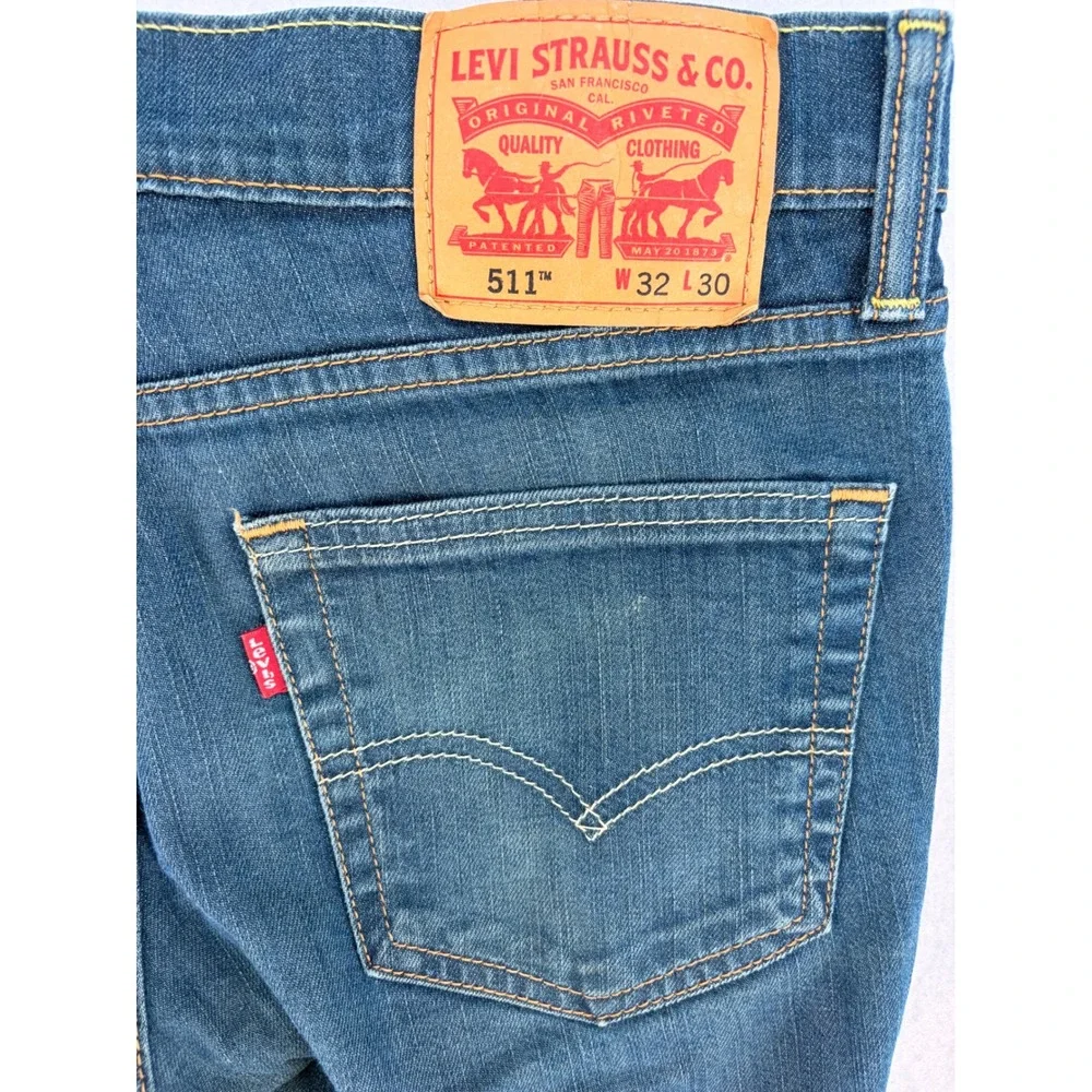 Levi's 511 Slim Jeans W32 L30 Medium Wash Casual Streetwear Denim